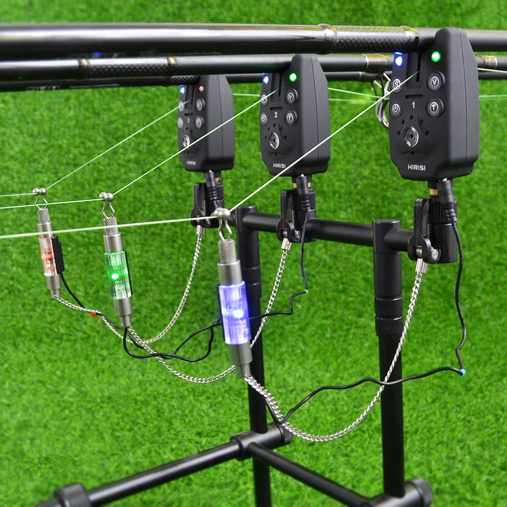 Wireless fishing bite alarm 1+4 set with 4pcs illuminated swinger in  EVA case for carp fishing B1203S